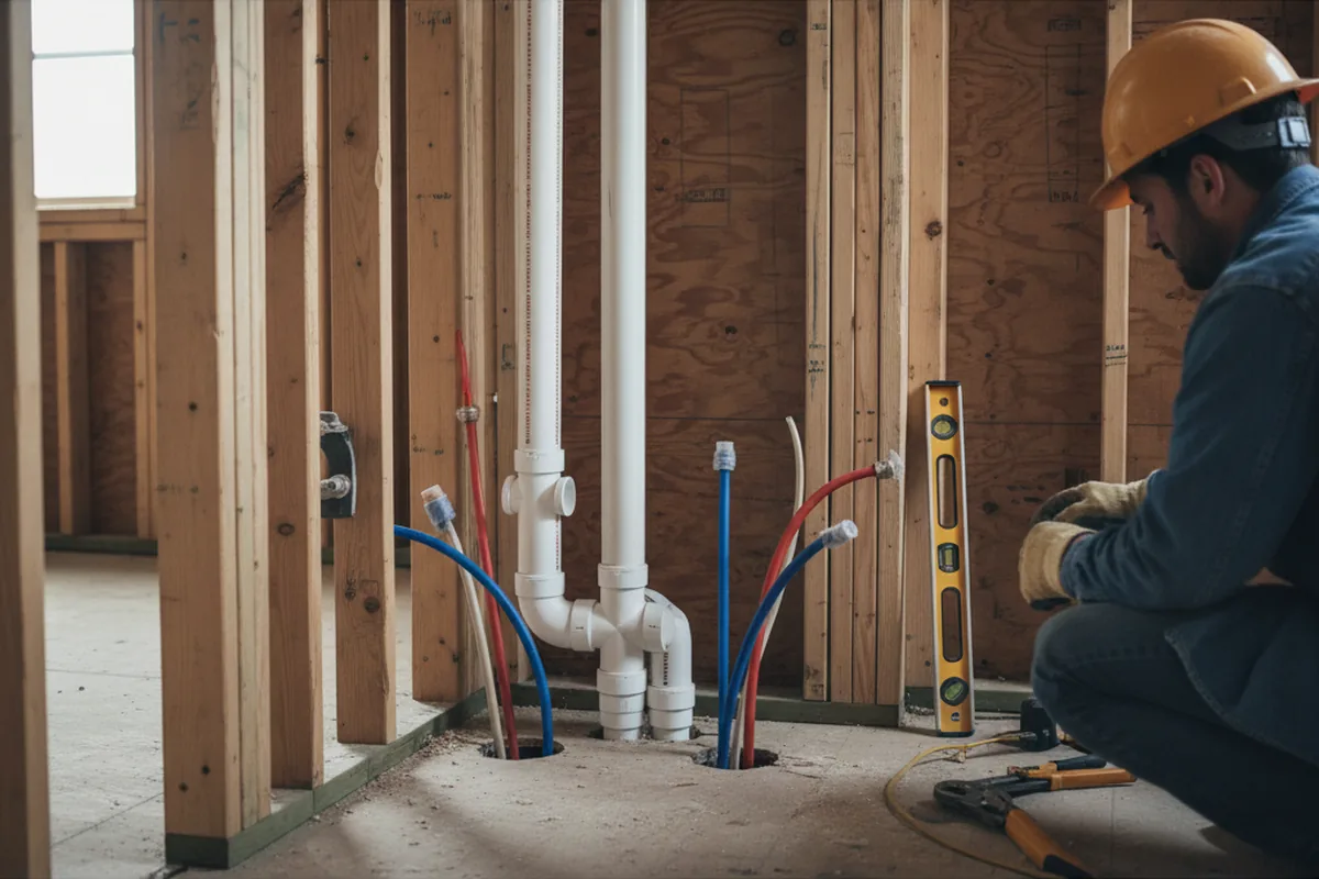 Drain and supply rough-in during Drain Cleaning in Mount Lemmon